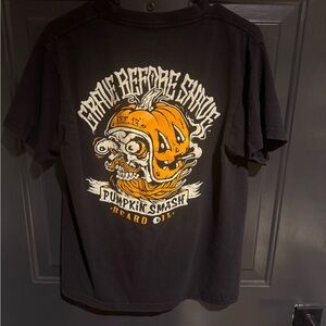 Pumpkin Smash beard oil Grave Before Shave tshirt medium
